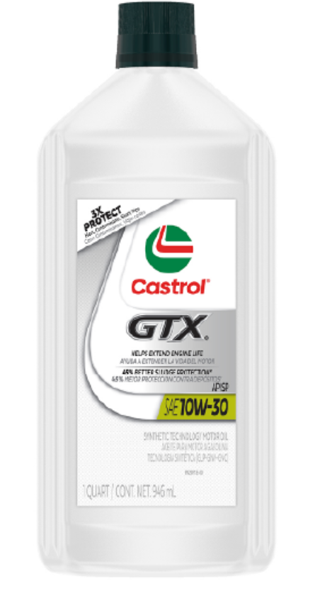 Envase de aceite CASTROL CASTROL GTX GAS 10W30 TECNOLOGIA SINTETICO - QT 1LT grado 10W30 - Lubricentro Piloto